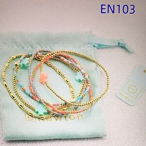 Newton Gold and Multicolor Beaded Bracelet Set